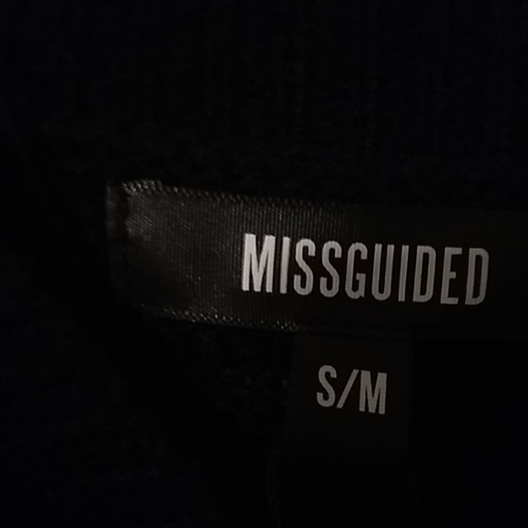 🆕⭐GORGEOUS⭐Misguided BLACK SWEATER/DRESS NWT - Picture 7 of 8